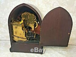 Seth Thomas Sonora #14 5 Bell Chime Clock Beehive Case Runs Not Striking/Chiming