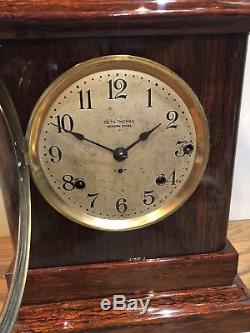 Seth Thomas Sonora Chime Clock No. 2 Adamantine 4 Bell Mantle Table Shelf Clock