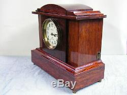 Seth Thomas Sonora Chime Red Adamantine Mantle Clock Runs And Chimes Video