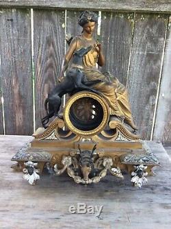 Seth Thomas & Sons, Roman Goddess Theme Statue, Mantel / Shelf Clock Case