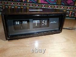 Seth Thomas Speed Read Day-Date Flip Clock Model 821, Mid Century Modern Working