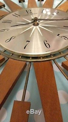Seth Thomas Starburst Sunburst Clock Large Vintage
