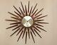 Seth Thomas Starburst/sunburst Clock Vintage Mid-century Working Starflower Teak