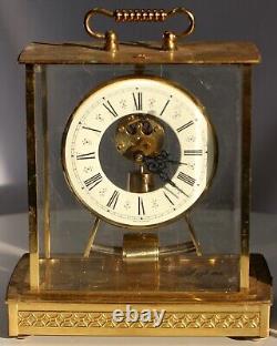 Seth Thomas TESTED Brass& Glass Skeleton Carriage Mantel Clock Model 792 Germany