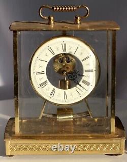 Seth Thomas TESTED Brass& Glass Skeleton Carriage Mantel Clock Model 792 Germany