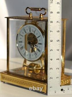 Seth Thomas TESTED Brass& Glass Skeleton Carriage Mantel Clock Model 792 Germany