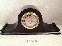 Seth Thomas Tambour Mantel Clock Great Walnut Case Runs