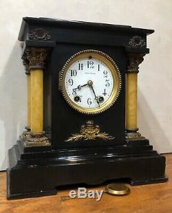 Seth Thomas Toulon Open 4 Pillar Adamantine 8 Day Mantel Shelf Table Clock