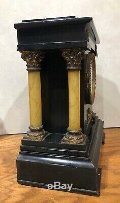 Seth Thomas Toulon Open 4 Pillar Adamantine 8 Day Mantel Shelf Table Clock