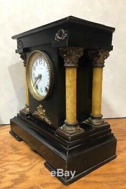 Seth Thomas Toulon Open 4 Pillar Adamantine 8 Day Mantel Shelf Table Clock