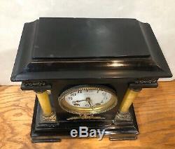 Seth Thomas Toulon Open 4 Pillar Adamantine 8 Day Mantel Shelf Table Clock