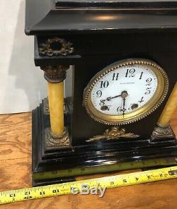 Seth Thomas Toulon Open 4 Pillar Adamantine 8 Day Mantel Shelf Table Clock