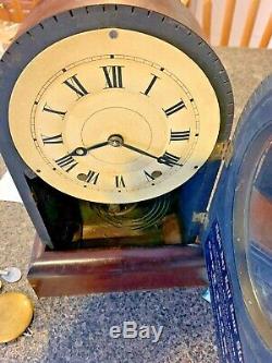 Seth Thomas Tudor #3 Shelf Clock Rosewood Antique Complete