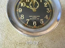 Seth Thomas U. S. Navy Mark I Deck Clock Heavy Case WWII 1941