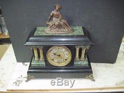Seth Thomas Victorian Mantle Clock With Figure-adamantine Model