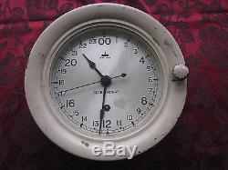 Seth Thomas Vintage 8-Day Phenolic Marine Ships Clock, 24-Hour Military Dial