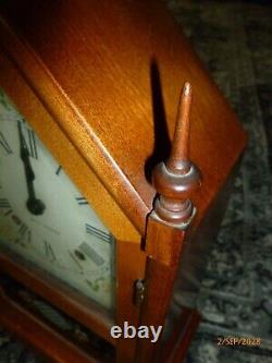 Seth Thomas Vintage 8 Day Sharon Time Strike Steeple Mantel Shelf Clock Antique
