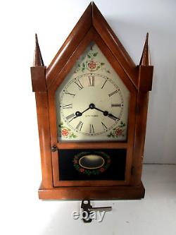 Seth Thomas Vintage 8 Day Sharon Time Strike Steeple Mantel Shelf Clock with Key