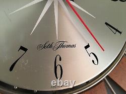 Seth Thomas Vintage Star burst /Sun burst Clock mid century teak 1960s retro