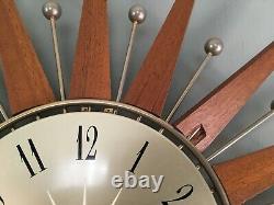 Seth Thomas Vintage Star burst /Sun burst Clock mid century teak 1960s retro