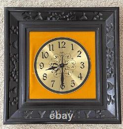 Seth Thomas Vintage Wall Clock Carved Wood / Gold Velvet Never Used