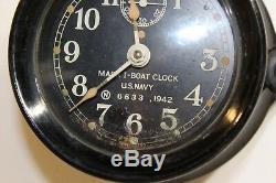 Seth Thomas WW2 Bakelite US Navy Mk 1 Boat Clock Sub PT Boat Running 1942