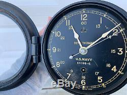 Seth Thomas WW2 Era Deck Clock Vintage Bakelite US Navy Working Military Clock