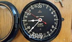 Seth Thomas WW2 U. S. Navy 24 Hour Deck Clock Circa 1942- Metal Dial