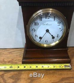 Seth Thomas Wales Mantel Table Shelf Clock Porcelain Dial