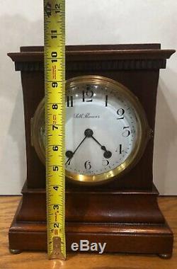 Seth Thomas Wales Mantel Table Shelf Clock Porcelain Dial