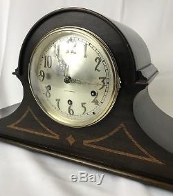 Seth Thomas Westminster Wood Mantel Clock & Key Antique Vtg Chime No 90 Mvmt 124