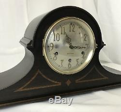 Seth Thomas Westminster Wood Mantel Clock & Key Antique Vtg Chime No 90 Mvmt 124