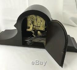 Seth Thomas Westminster Wood Mantel Clock & Key Antique Vtg Chime No 90 Mvmt 124