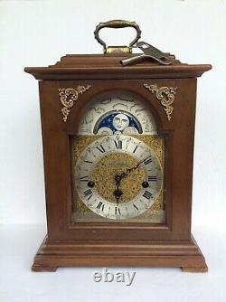 Seth Thomas Wharton 8 Day Mantel Clock With Moon Dial & Westminster Chime. Works