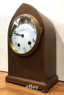 Seth Thomas Whitby Inlaid Mantel Table Shelf Clock Porcelain Dial Beehive