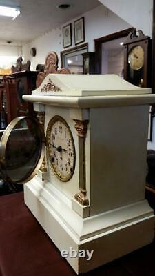 Seth Thomas White Adamantine (Dwight model) Mantle Clock