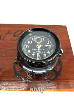 Seth Thomas Wwii Mark I Us Navy Boat Clock 1941 Gorgeous Custom Wood Stand