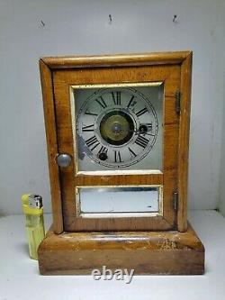 Seth Thomas antique clock, Very old desk clock 100 years, 19th, oak wood