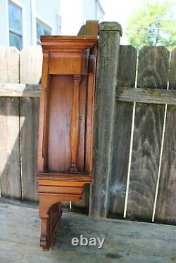 Seth Thomas antique original weight driven lunar wall clock case walnut wood