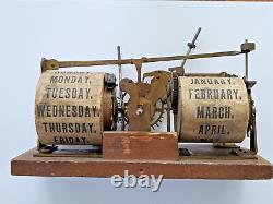 Seth Thomas (early) Calendar Movement Ca. 1862-65 Hard To Find