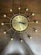 Seth Thomas Mcm Electric Wall Clock Ball And Sunburst Gold Tone Rare Htf
