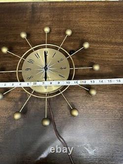 Seth thomas mcm electric wall clock ball and sunburst gold tone rare htf