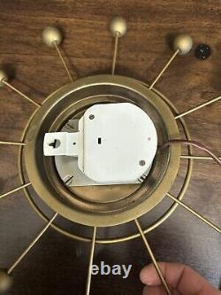 Seth thomas mcm electric wall clock ball and sunburst gold tone rare htf