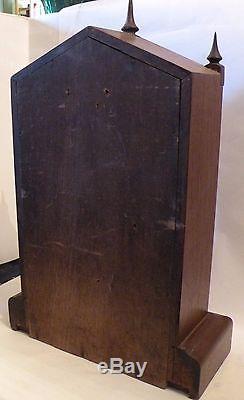 Shlf ANTIQUE 19TH C SETH THOMAS 8 DAY SPRING CLOCK quail motif, walnut chiming