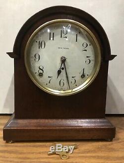 Small Miniature Seth Thomas 8 Day Mantle Table Shelf Clock