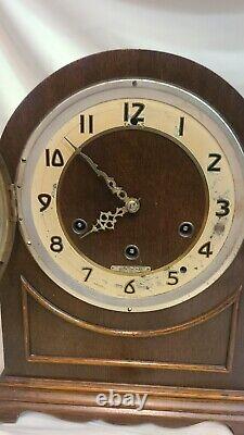 Small Seth Thomas No 124 8 day Wood Mantle Clock Beehive Westminster chime