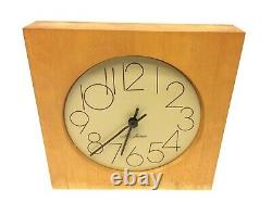 Square Wood Seth Thomas Wall Clock Quartz Talley Industries Untested Parts