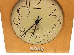 Square Wood Seth Thomas Wall Clock Quartz Talley Industries Untested Parts