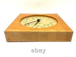 Square Wood Seth Thomas Wall Clock Quartz Talley Industries Untested Parts