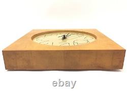 Square Wood Seth Thomas Wall Clock Quartz Talley Industries Untested Parts